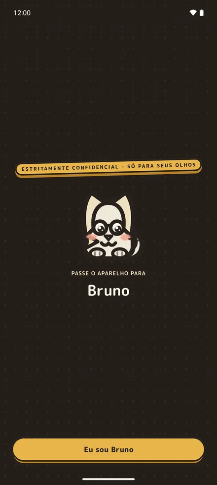 Service Rat: tela de passar o aparelho no modo Pass & Play, um só celular compartilhado